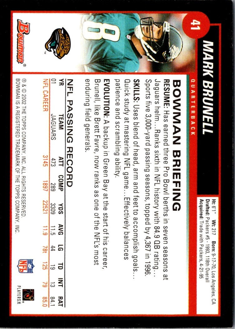 2001 Bowman's Best Mark Brunell