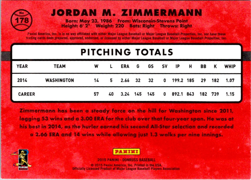 2015 Donruss Jordan Zimmermann