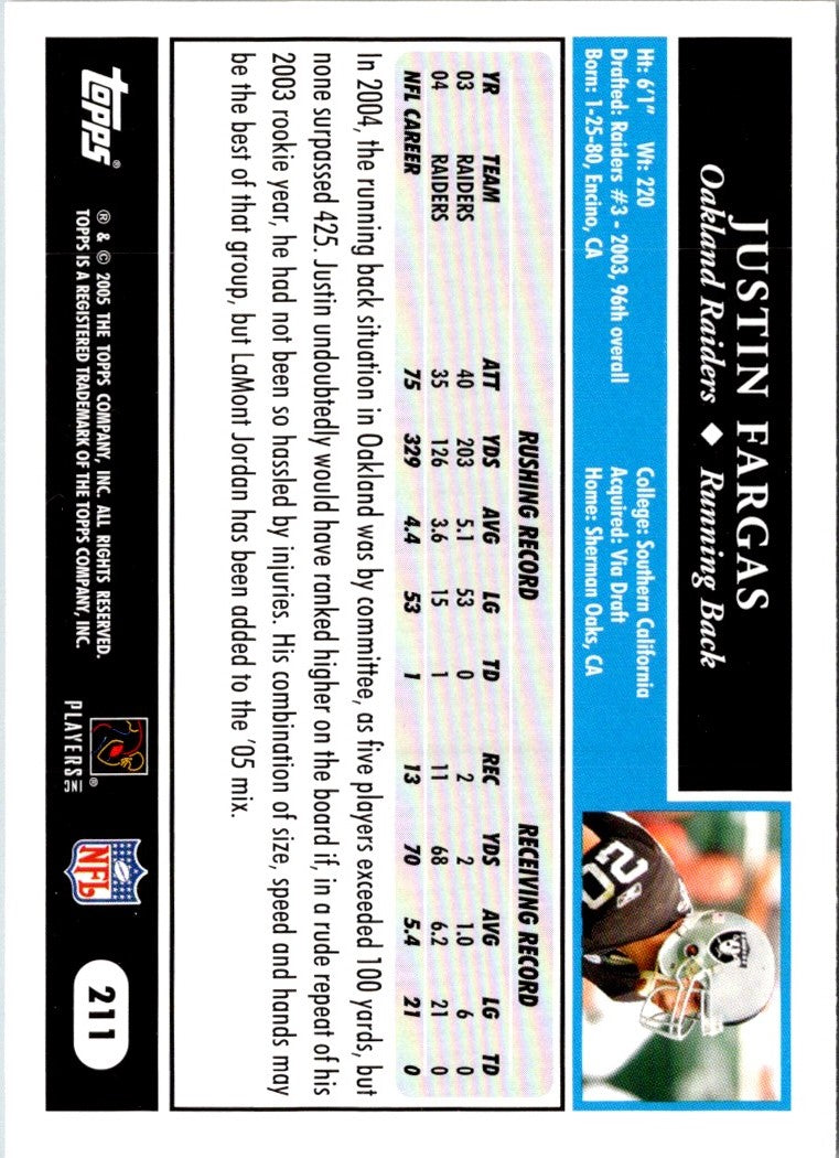 2005 Topps Justin Fargas