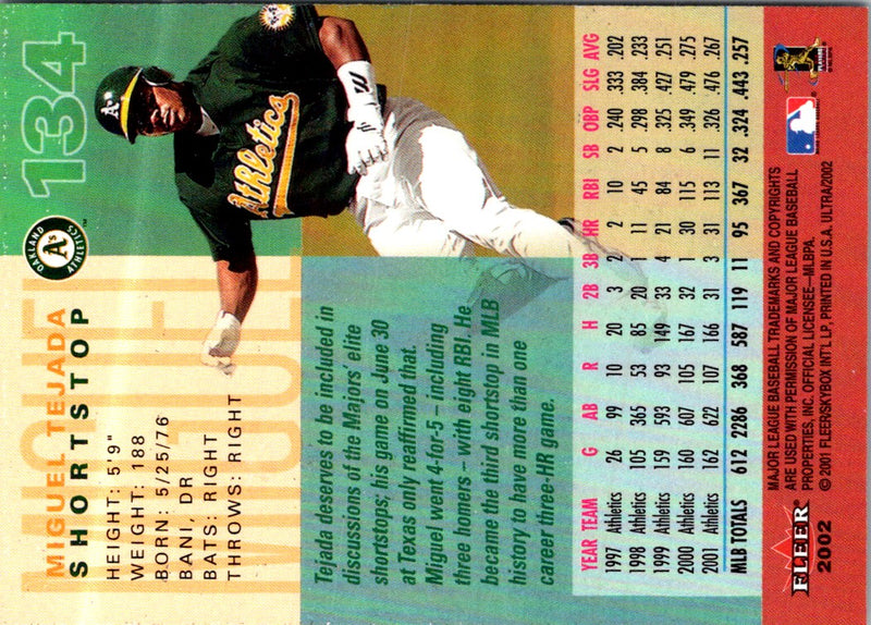 2002 Fleer Triple Crown Miguel Tejada