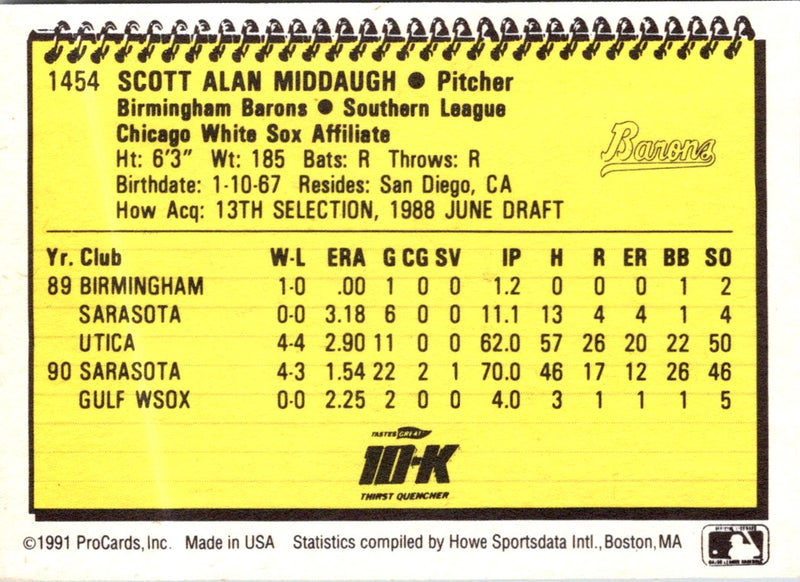 1991 ProCards Scott Middaugh