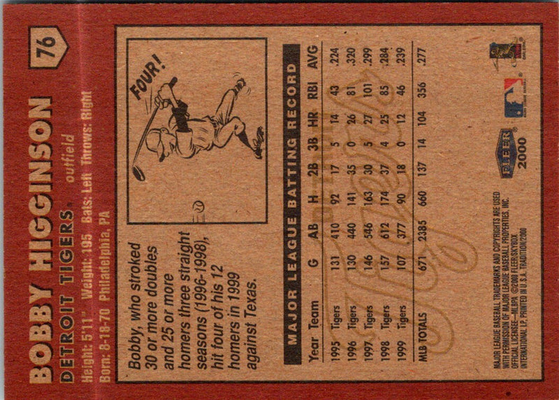 2000 Fleer Tradition Bobby Higginson