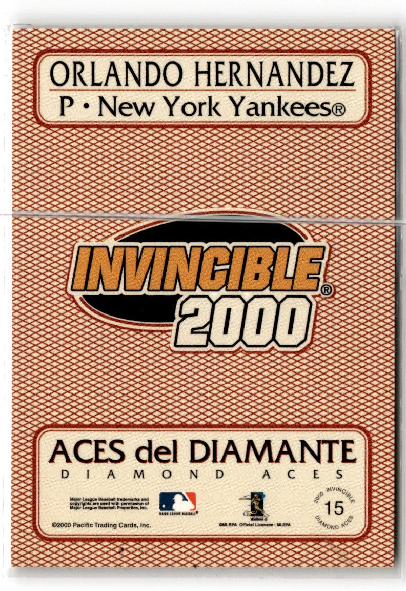2000 Pacific Invincible Diamond Bicycle Baseball Aces Orlando Hernandez