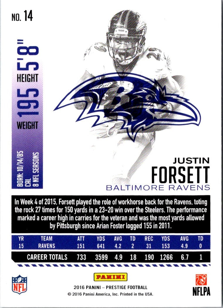 2016 Panini Prestige Justin Forsett