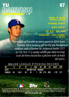 2016 Stadium Club Yu Darvish #67