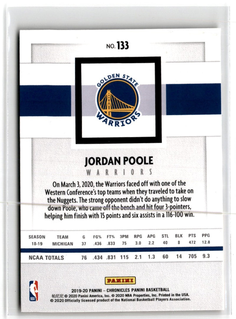 2019 Panini Chronicles Jordan Poole