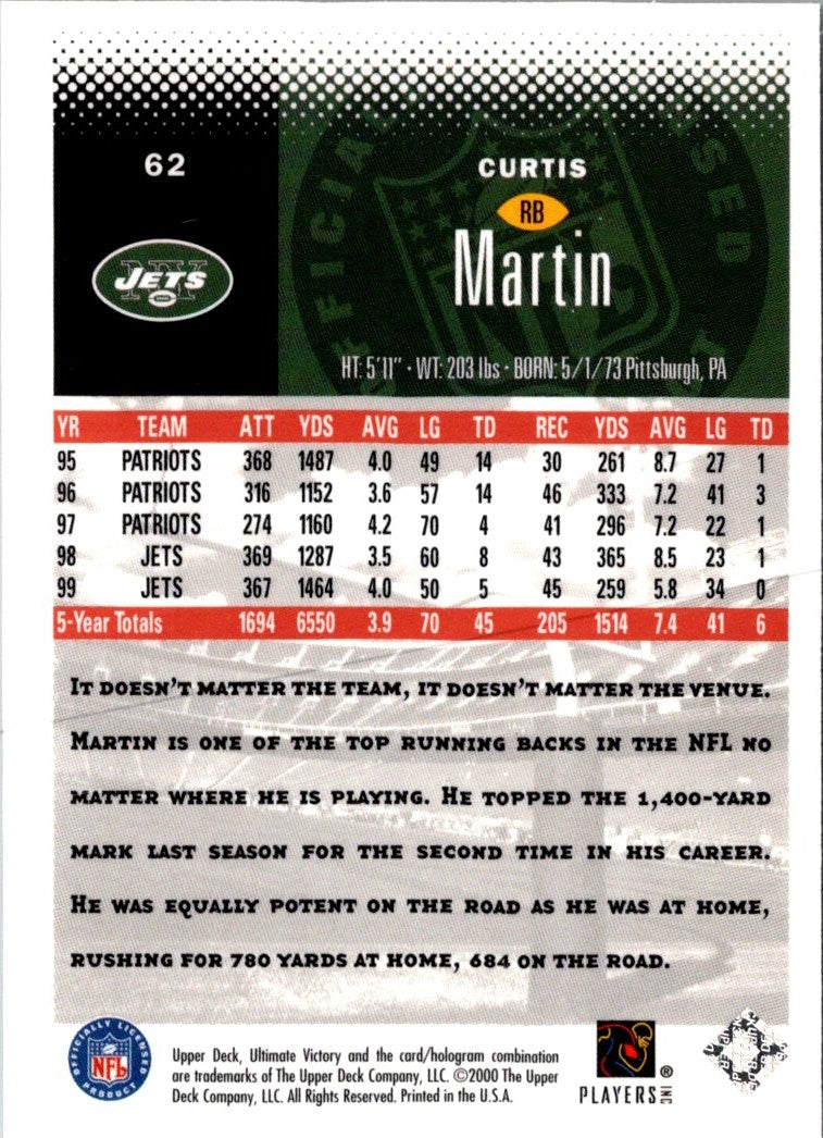 2000 Upper Deck Ultimate Victory Curtis Martin