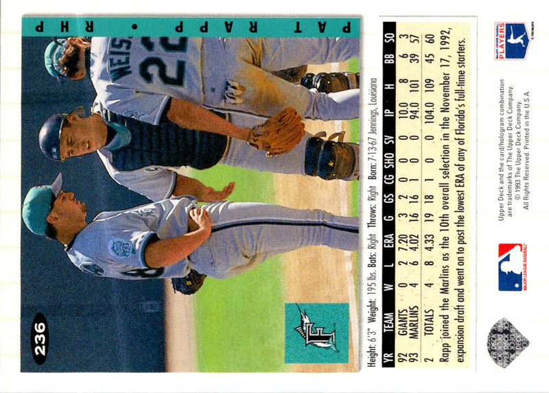 1994 Collector's Choice Silver Pat Rapp