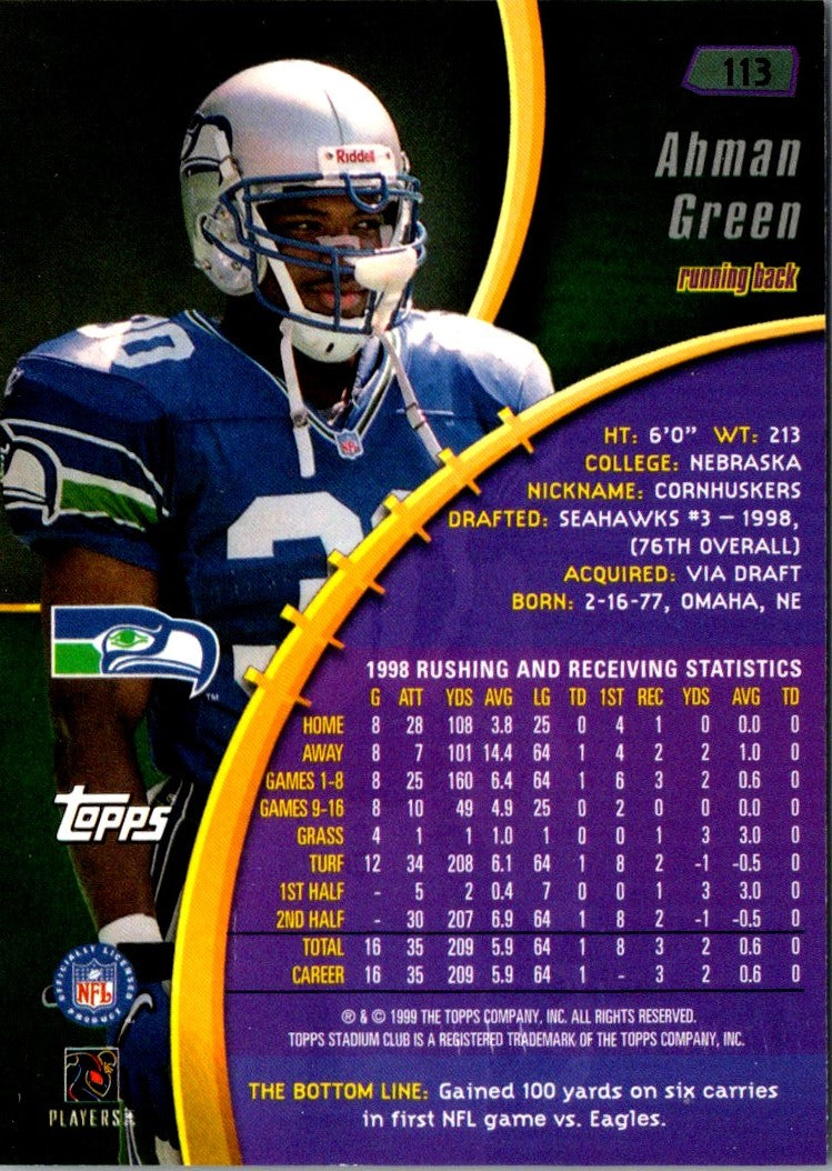 1999 Stadium Club Ahman Green