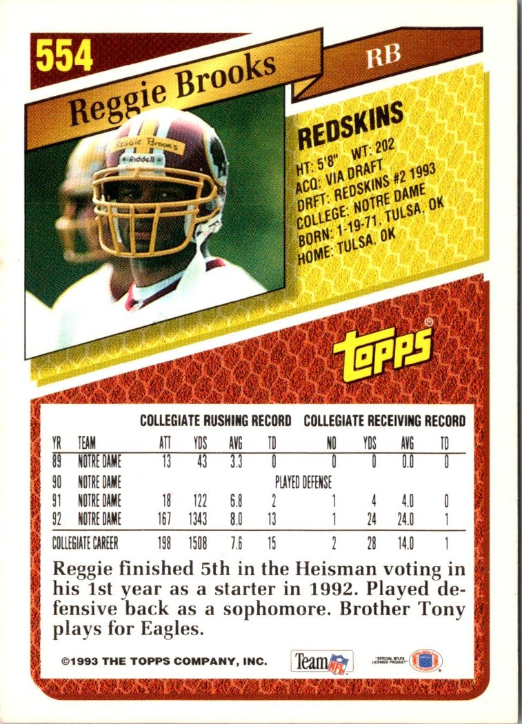1993 Topps Gold Reggie Brooks