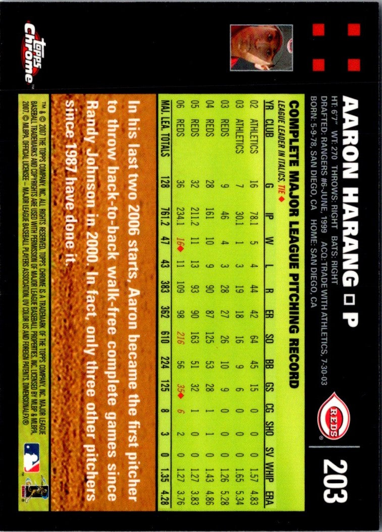 2007 Topps Chrome Aaron Harang