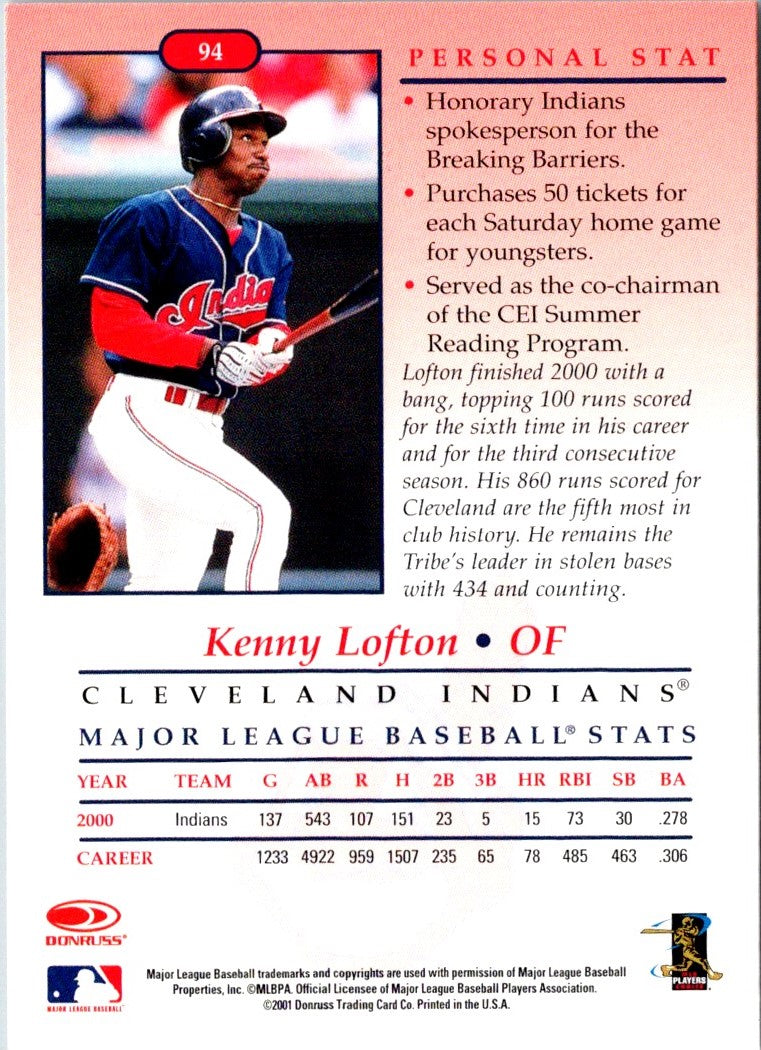 2001 Donruss Classics Kenny Lofton