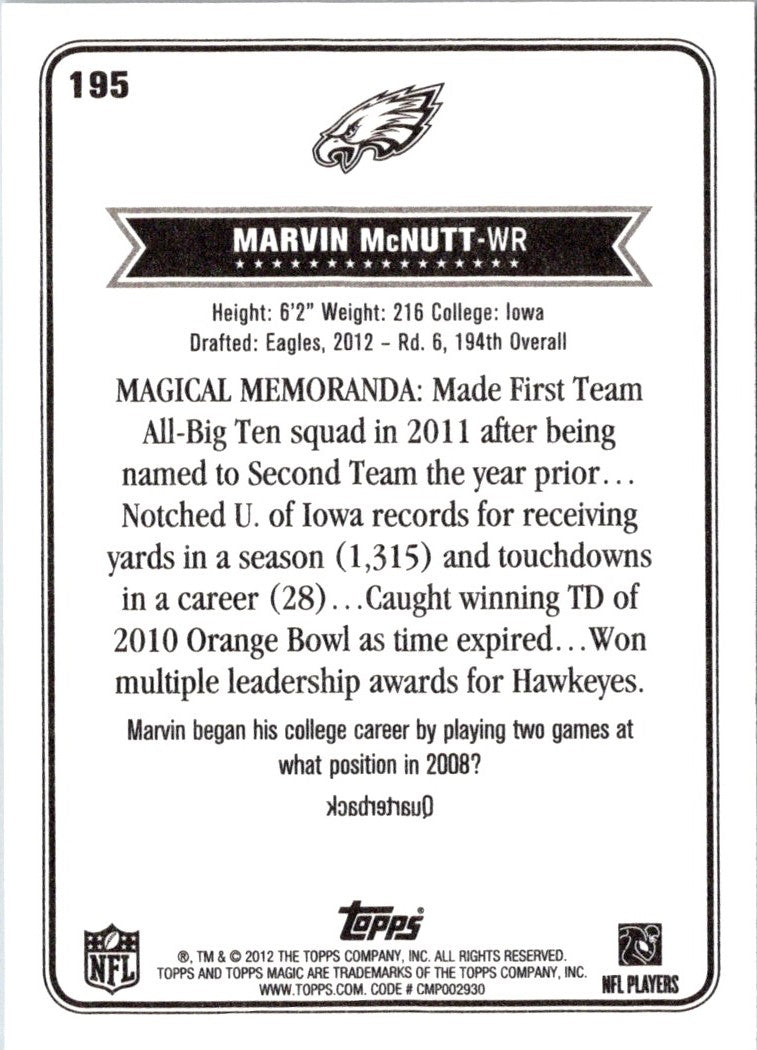 2012 Topps Magic Marvin McNutt