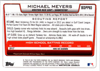 2012 Bowman Draft Picks & Prospects Chrome Michael Meyers #BDPP83