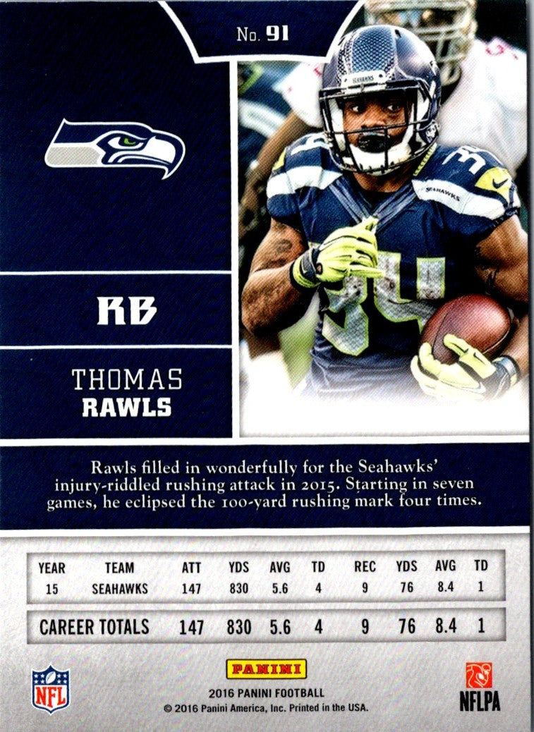 2016 Panini Bravery Green Thomas Rawls