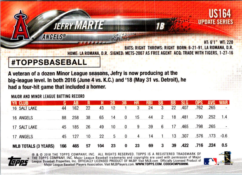 2018 Topps Update Jefry Marte