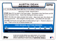 2012 Bowman Draft Picks & Prospects Chrome Austin Dean #BDPP58