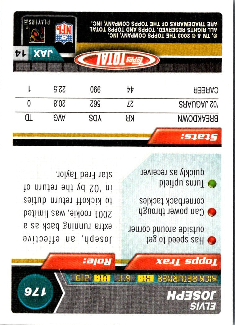 2003 Topps Total Elvis Joseph