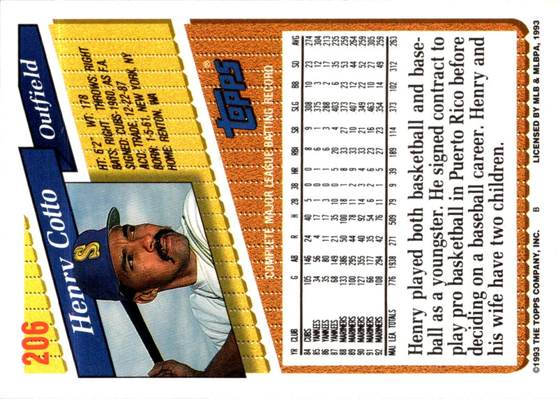 1993 Topps Gold Henry Cotto