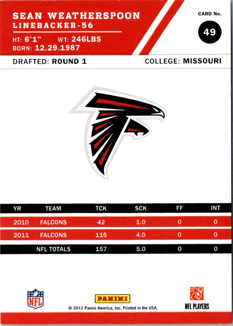 2012 Score Sean Weatherspoon