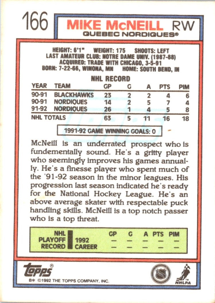 1992 Topps Mike McNeill