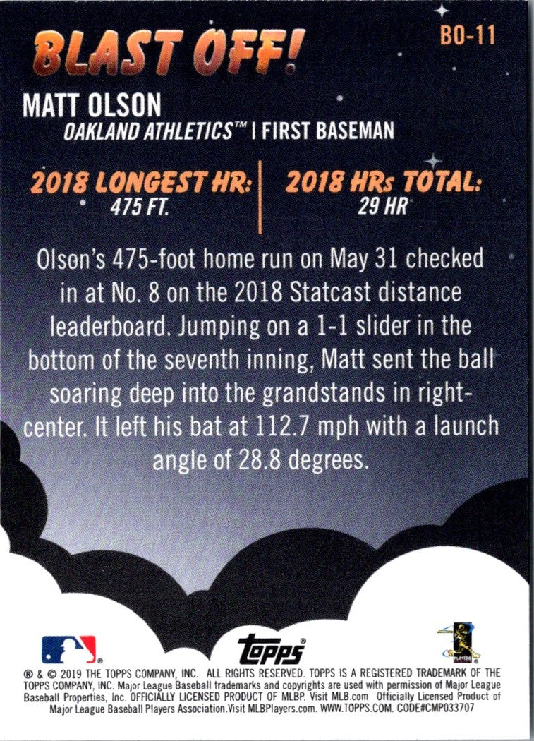 2019 Topps Big League Blast Off! Matt Olson