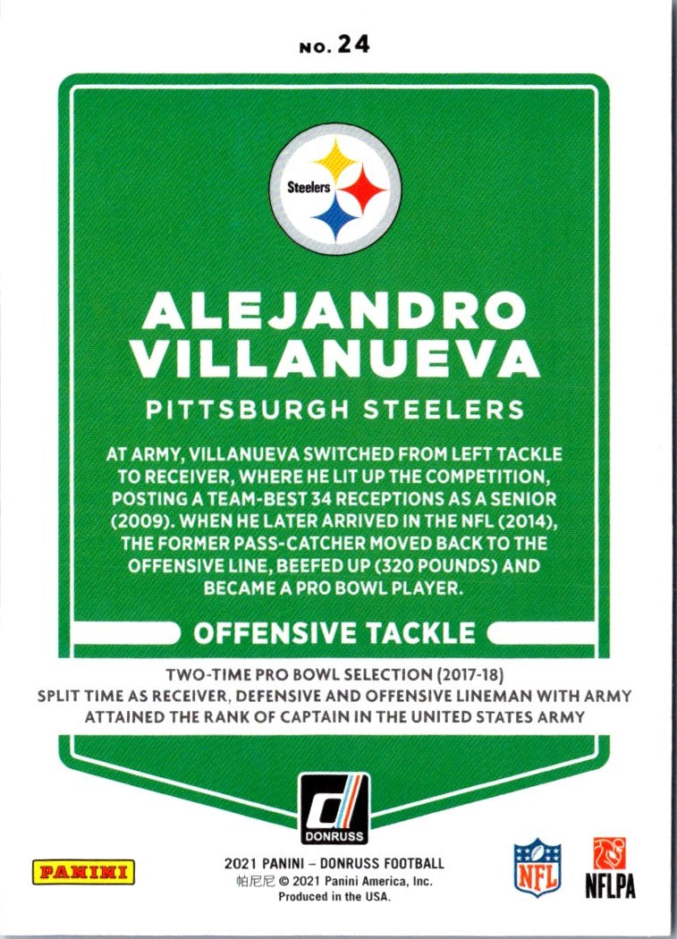 2021 Donruss Press Proof Blue Alejandro Villanueva