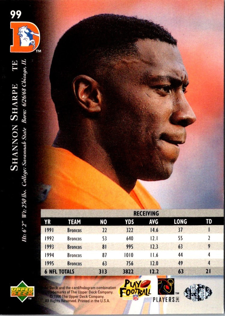 1996 Upper Deck Silver Shannon Sharpe