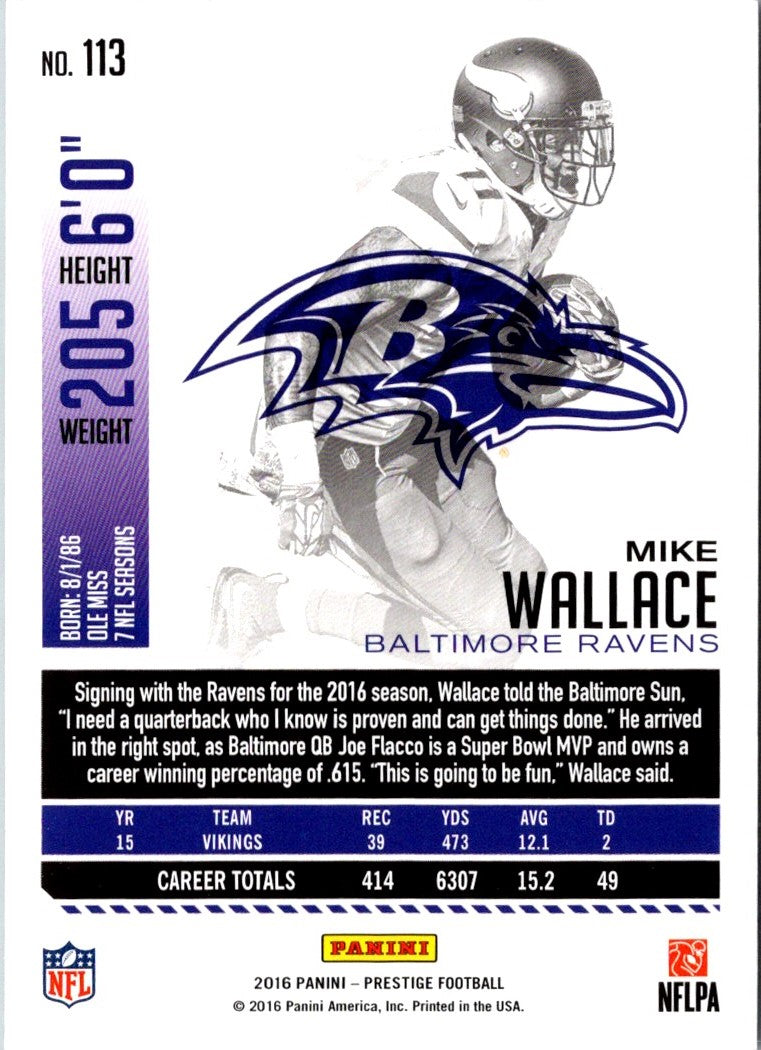 2016 Panini Prestige Mike Wallace