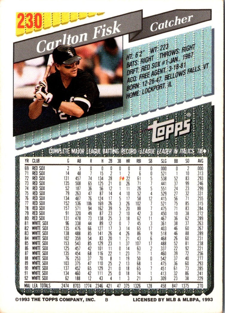 1993 Topps Gold Carlton Fisk