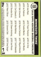 2016 Topps Heritage Minnesota Twins #350
