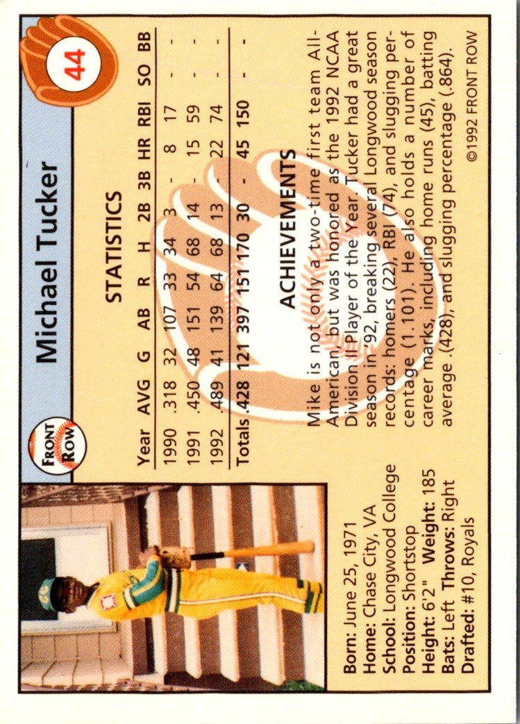 1992 Front Row Draft Picks Michael Tucker