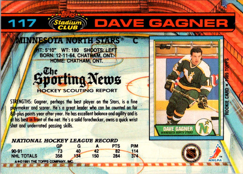 1991 Stadium Club Dave Gagner