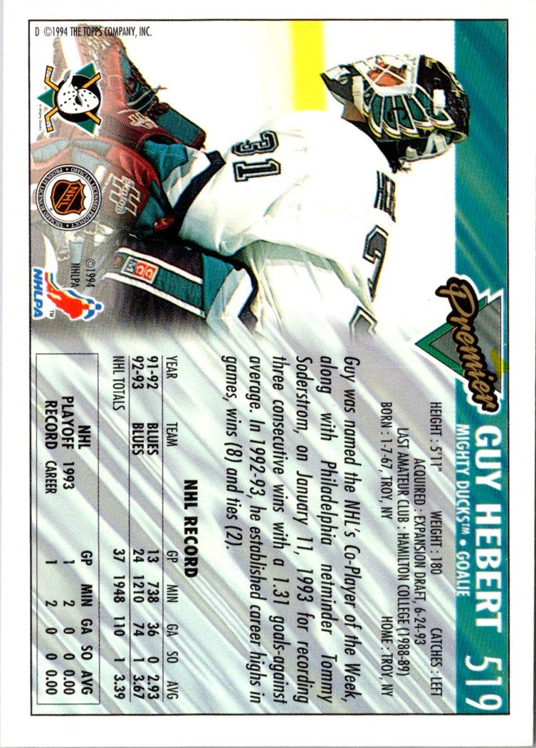 1993 Topps Premier Guy Hebert