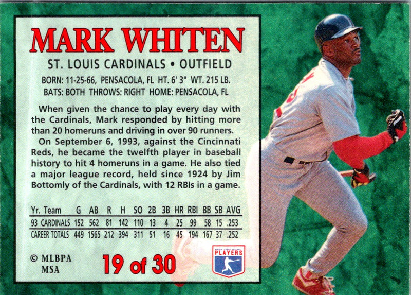 1994 Post Cereal Mark Whiten