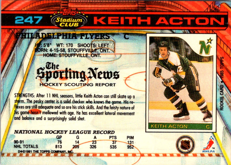 1991 Stadium Club Keith Acton