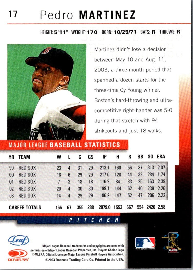 2004 Leaf Pedro Martinez