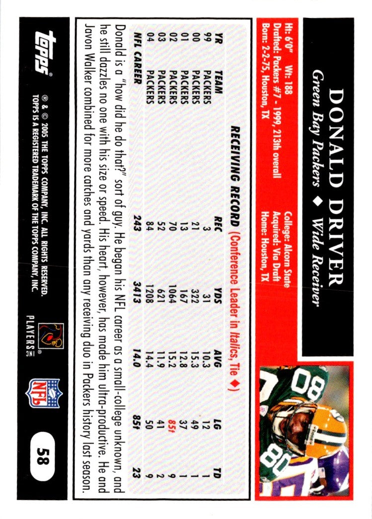 2005 Topps Donald Driver
