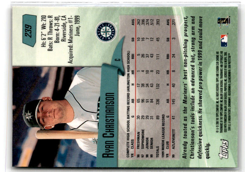 2000 Stadium Club Chrome Ryan Christianson