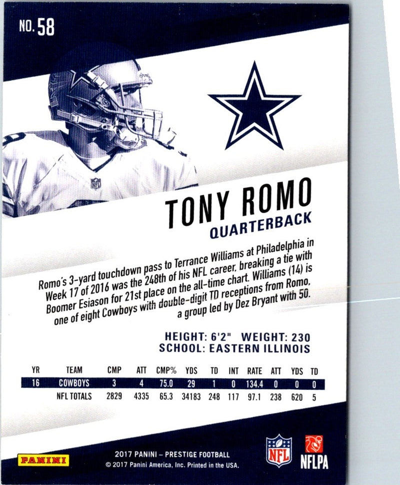 2017 Panini Prestige Tony Romo