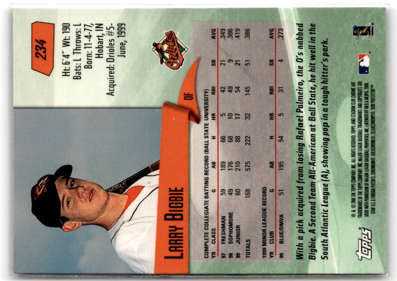 2000 Stadium Club Chrome Larry Bigbie