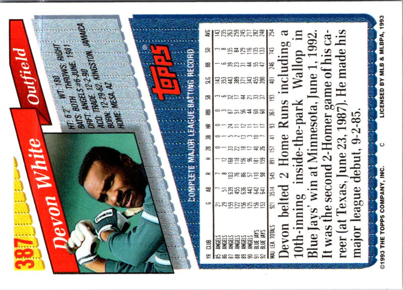 1993 Topps Devon White