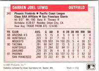 1991 ProCards Tomorrow's Heroes Darren Lewis #340