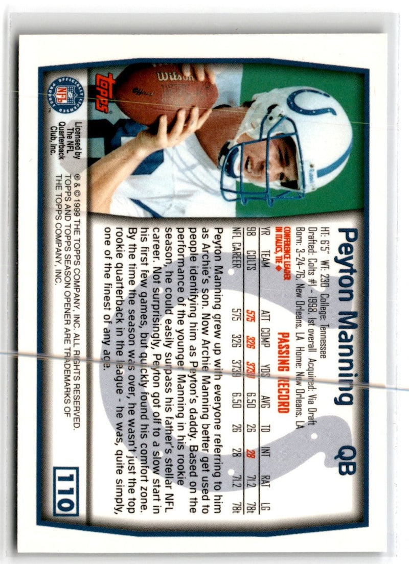 1999 Topps Season Opener Peyton Manning