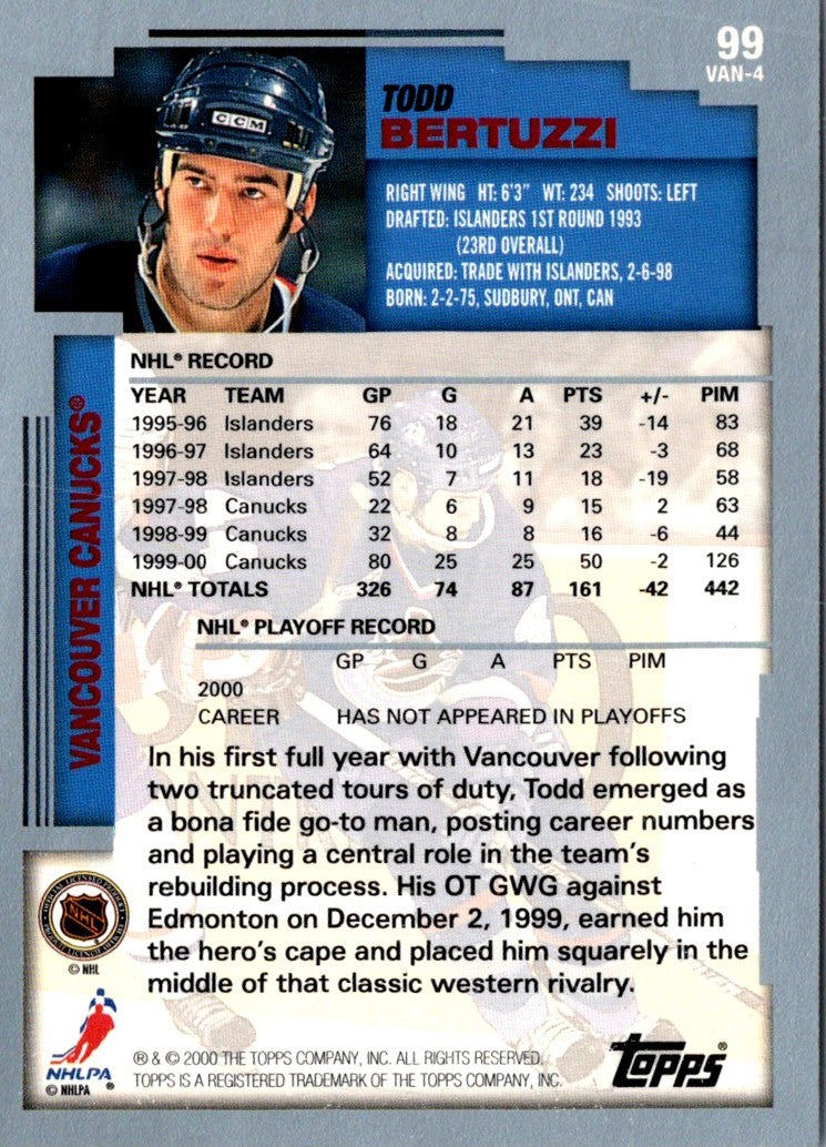 2000 Topps Todd Bertuzzi