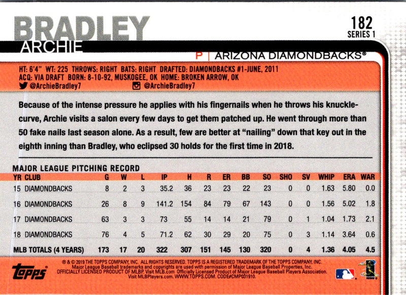 2019 Topps Archie Bradley