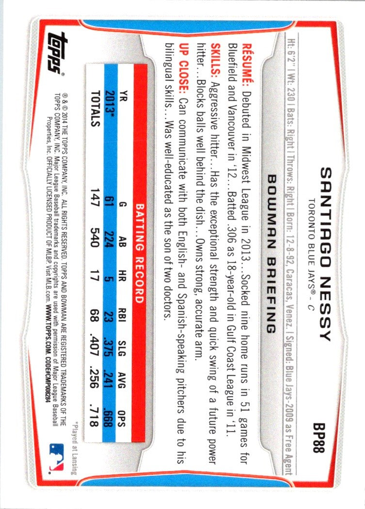 2014 Bowman Prospects Santiago Nessy