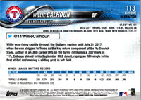 2018 Topps Chrome Refractor Willie Calhoun #113 Rookie