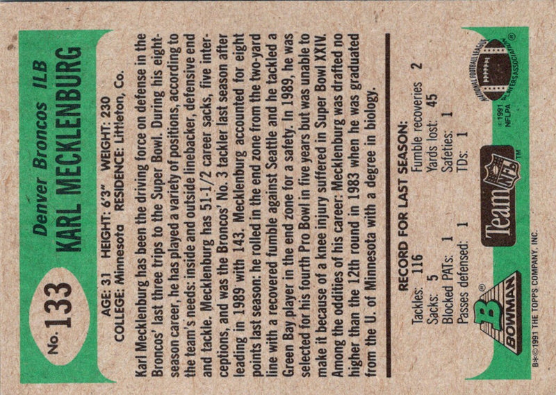 1991 Bowman Karl Mecklenburg