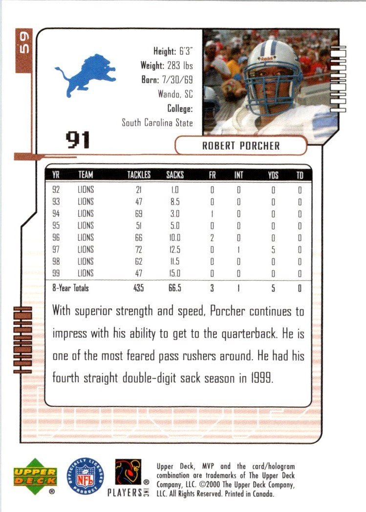 2000 Upper Deck MVP Robert Porcher